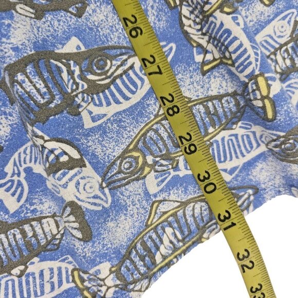 Columbia Fish Graphic Men’s Size Medium Outdoor Short Sleeve Button Down Shirt - Picture 8 of 16
